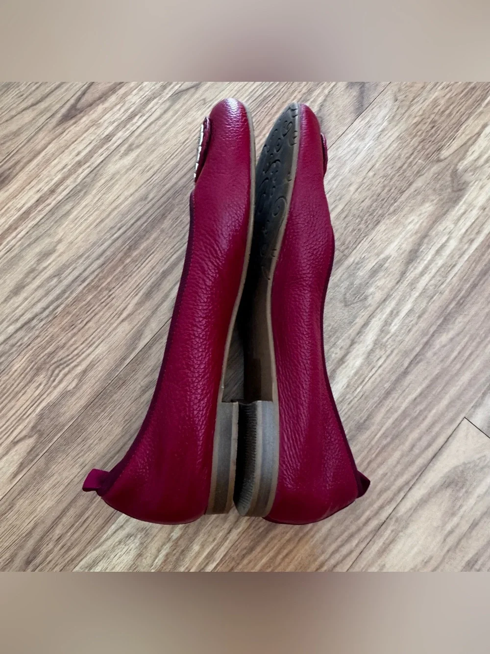 Brighton Aleta Ballerinas Red Lipstick Pebbled Leather Ballet Flats Italy 7.5